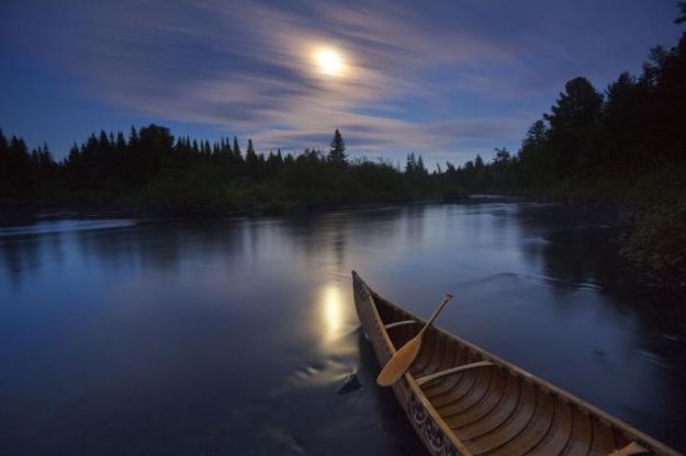 Canoe of Water at Night